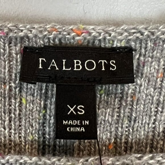 Talbots Gray Rainbow Stripe Sweater Boatneck Size XS NWT - Picture 6 of 8